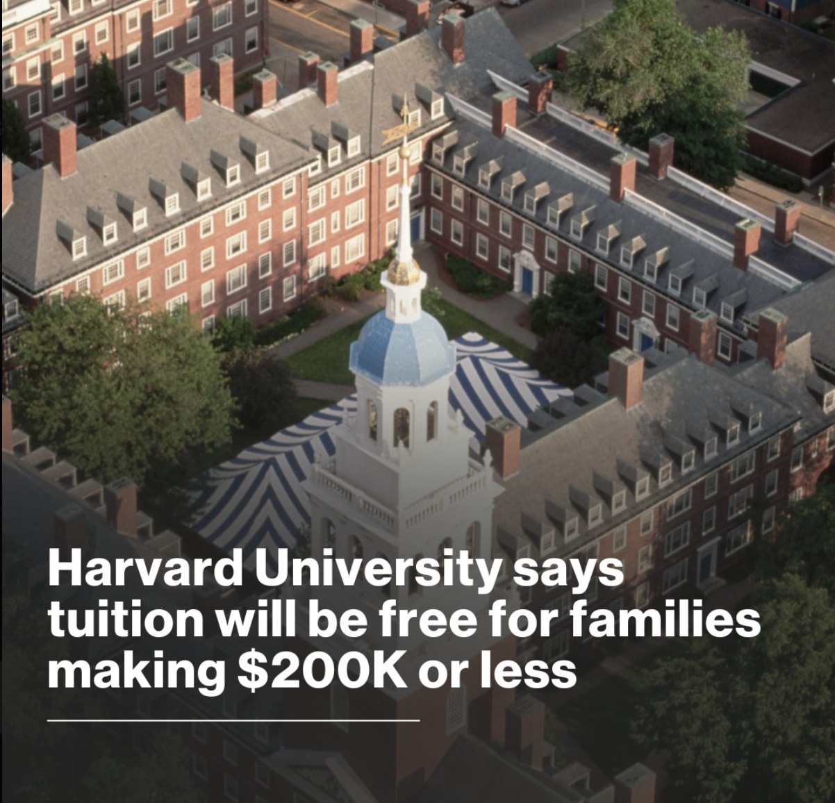 Harvard Free tuition